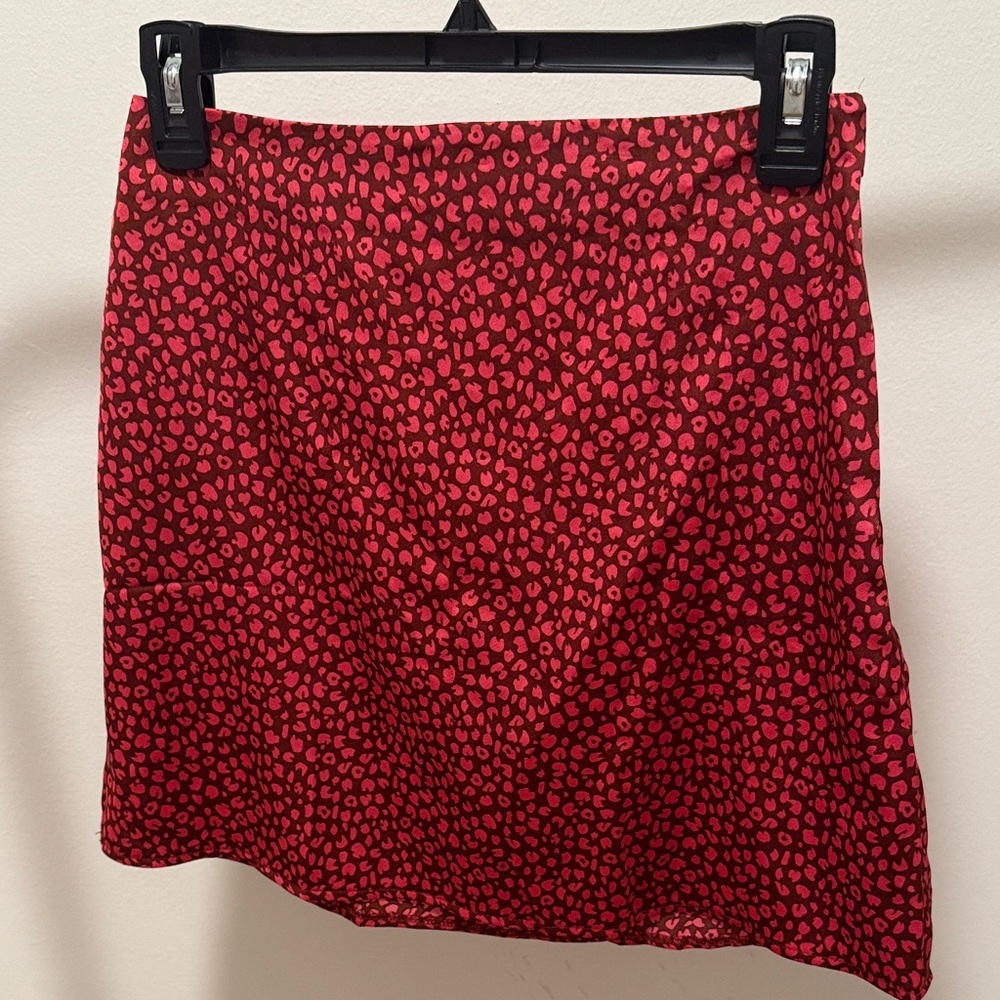 MANGO Pink Animal Print Mini Skirt - Picture 3 of 3